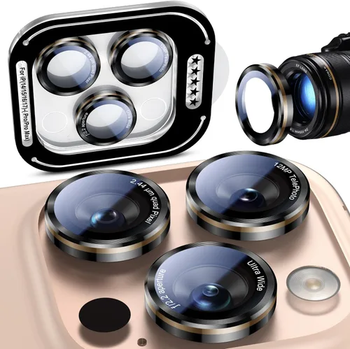 Vista 8 de Uyiton Protector de lente de cámara para iPhone (17/16/15/14 Pro Max) y iPhone (17/16/15/14 Pro), protector de lente de cámara de vidrio templado