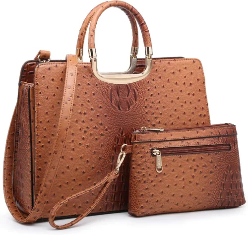 Vista 11 de Bolso de mano para mujer con asa superior, bolso de hombro, bolso tipo tote, cartera con billetera a juego 2-azul cocodrilo