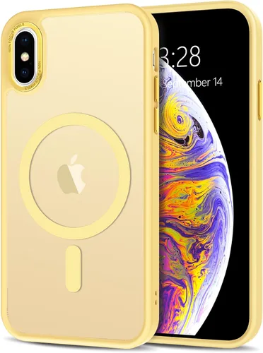 Vista 108 de Anuck - Funda magnética para iPhone 11 compatible con MagSafe, carcasa trasera mate translúcida dura, borde de TPU, delgada, resistente a impactos