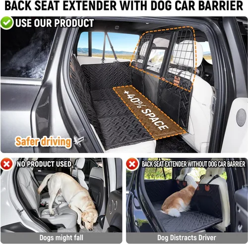 Vista 2 de YJGF Funda de asiento de automóvil para perro, extensor de asiento trasero