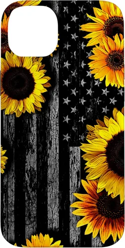 Vista 14 de American Flag with Sunflowers Case for iPhone 17