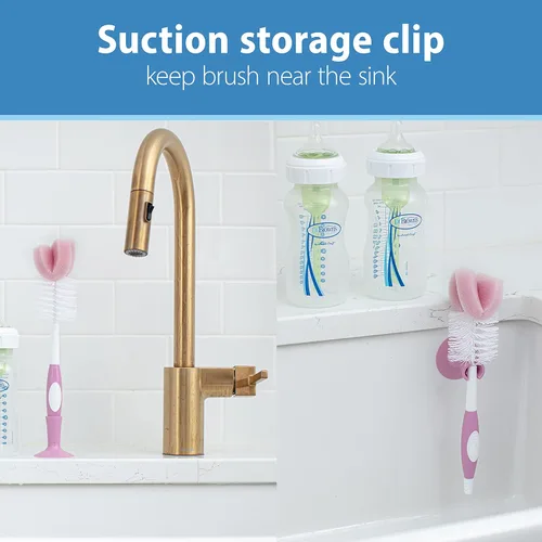 Vista 6 de Cepillo de botella para bebé del Dr. Brown., Total 1, Rosado