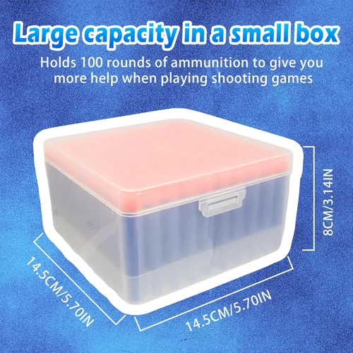 Vista 3 de TORMEN Caja de almacenamiento de dardos de espuma, estuche portátil de plástico compatible con balas Nerf Elite Series y dardo corto