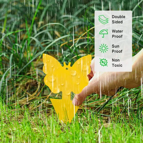 Vista 5 de 40 trampas amarillas de 5 formas amarillas extremadamente adhesivas para mosquitos de hongos, moscas de la fruta, mosca, mosca blanca, trampas