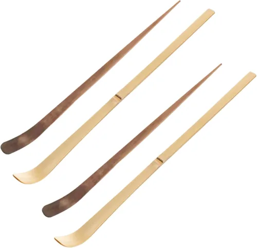 Vista 5 de Cuchara Matcha de bambú, cucharas de té verde con gancho Chashaku, accesorios de ceremonia de té de bambú natural para matcha, café y espresso