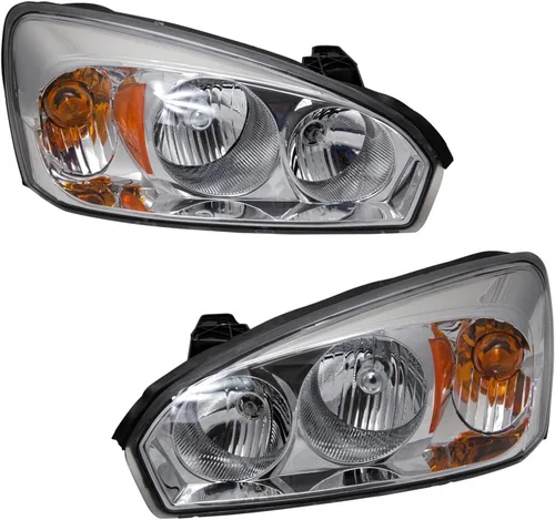 Vista 496 de TRQ Juego de Conjunto de Ensamble de Faros de 2 Piezas de Desempeño Halógeno con Marco Cromado Conductor y Lado del Pasajero Compatible con Mercedes