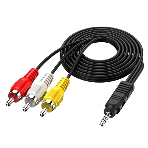 Vista 2 de Eanetf Cable de salida de audio AV Handycam de 0.138 in a RCA para videocámara, 1/8 pulgadas TRRS a 3 RCA macho cable AUX para TV, teléfonos