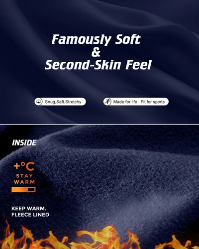 Vista 5 de CL convallaria Long Johns Ropa Interior Térmica para Hombres con Forro Polar Suave Capa Base para Clima Frío Conjunto de Regalo Superior e Inferior