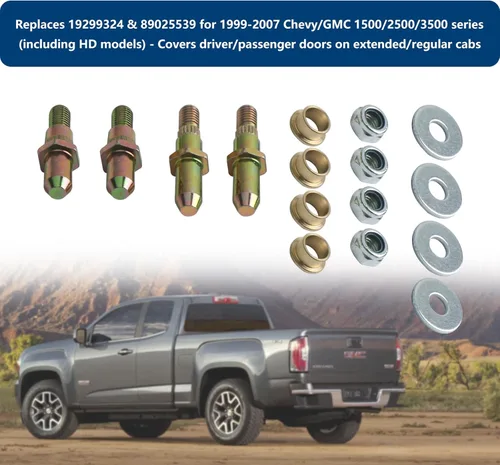 Vista 7 de Pasador de rodillo de bisagra de puerta, kit de reparación de bujes, compatible con Chevy GMC 1999-2007 Avalanche Sierra Silverado Suburban Tahoe