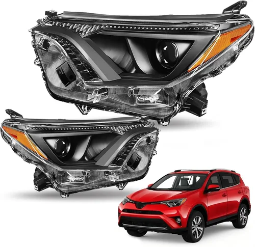 JSBOYAT Conjunto de faros halógenos de repuesto para faros RAV4 2016 2017 2018, no compatible con modelo LED, lado derecho del pasajero y lado