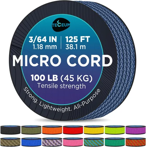 Vista 36 de TECEUM Micro Paracord – 1.18 mm X 38 m – Cordón de Utilidad Micro – Cuerda de Paracord Trenzada Fina – Ideal para Manualidades, Proyectos DIY