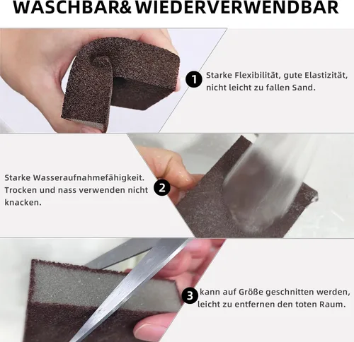 Vista 3 de 6 esponjas de esmeril, esponja de nano carborundo, bloque de lijado de mano, herramienta de limpieza de cocina, de doble uso húmedo y seco, esponja