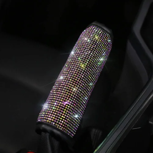 Vista 3 de Bling Bling - Funda para freno de mano y perilla de palanca de cambios, accesorios de decoración de coche con diamantes de cristal brillante