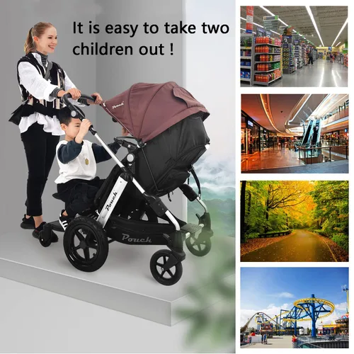 Vista 3 de Universal Stroller Board with Detachable Seat, 2 in 1 Buggy Board Suitable for Most Brands of Strollers, Holds Children Up to 55 lbs