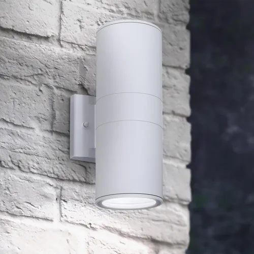 ASD Lámpara de pared cilíndrica redonda de 2 vías | Enchufe E26 de 120 W de 120 V | Impermeable, compatible con bombillas LED/CFL/incandescentes,