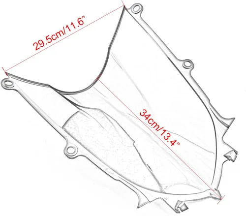 Vista 5 de Parabrisas Compatible con Yamaha YZF R6 2017 2018 2019 2020 2021 R7 2022 2023 2024 Deflector de Viento para Motocicleta - Negro