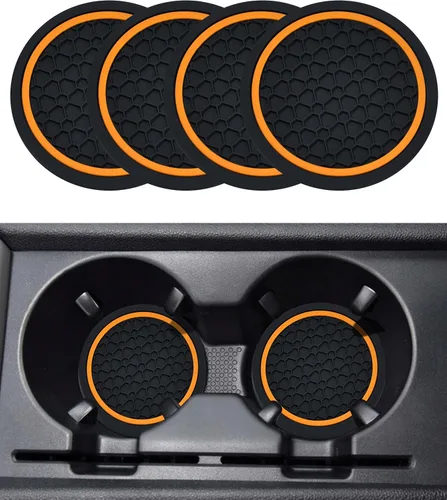 SCUARI 4 piezas posavasos para automóvil, posavasos para tazas de automóvil, posavasos para automóvil para portavasos, accesorios de automóvil Negro