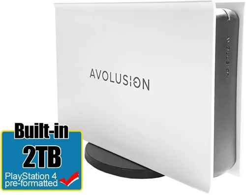 Vista 2 de Avolusion PRO-5X Series 2TB USB 3.0 Disco duro externo para juegos para PS4 Original, Slim & Pro (blanco) (renovado)