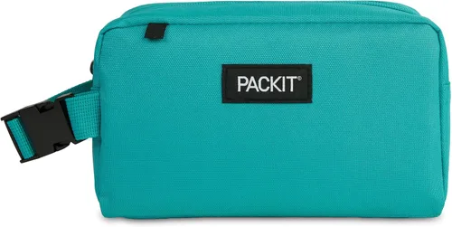 Vista 14 de PackIt Caja de aperitivos congelable, cielo arcoíris, construida con tecnología ECOFREEZE, plegable, reutilizable, cierre de cremallera con asa