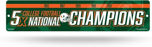 Vista 144 de NCAA Rico Industries Placa de calle de plástico Placa de calle de plástico de 4" x 16" Color del