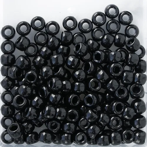 Vista 5 de The Beadery - Cuentas de caballo de barril de 0.354x0.236 in, negro - 900 piezas - 750V052