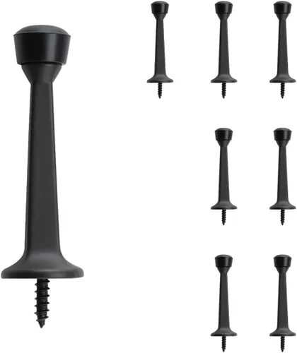 Vista 9 de HOME MASTER HARDWARE Topes de Puerta Rígidos Sólidos de Servicio Pesado de 3", Negro Mate, Paquete de 2 con Puntas de Plástico - Topes de Puerta