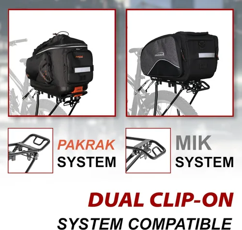 Vista 4 de Ibera Bike Rack - Bicycle Touring Carrier Plus+ for Disc BrakeNon-Disc Brake Mount, Fat Tire Bikes, Frame-Mounted for Heavier Top & Side Loads