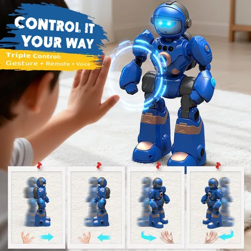 Vista 3 de Juguetes Robot para Niños de 3-8: Robot de Control Remoto con Función de Habla, Programable, Grabación de Voz, Canto, Baile y Control de Gestos