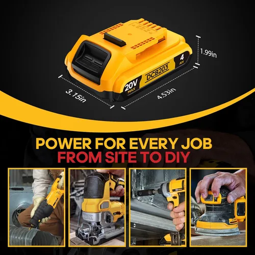 Vista 7 de Reemplazo 4Ah compatible con batería Dewalt 20V MAX con alta capacidad Limón