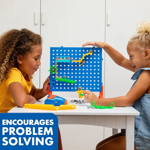 Vista 6 de Educational Insights Design & Drill Marble Maze - Juguetes de construcción STEM para niños, juego de carreras de mármol con taladro eléctrico