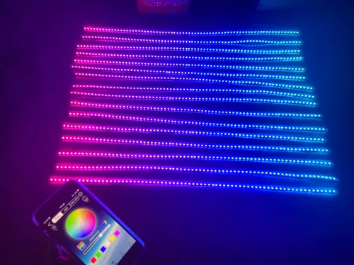 Vista 3 de Bluetooth + control remoto, 14 unidades, 5 pies, 4.6 ft, RGB Chasing Flow Underglow, luces de capó, kit de iluminación iluminada para Polaris