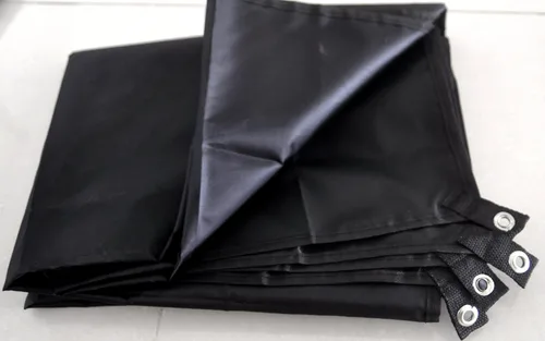 Vista 2 de Lona impermeable de camping para pícnics, huella de tienda de campaña y sombrilla (negro-82.7 x 59.1 in)