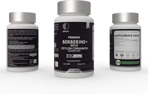 Vista 4 de Berberina prémium con cápsulas de canela de Ceilán, 120 unidades, vegetariana, sin OMG, sin gluten, certificada orgánica