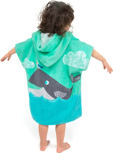 Vista 10 de Toalla de playa con capucha para niños pequeños, 100 % algodón, suave, de secado rápido, absorbente, para natación, piscina, baño, poncho, toallas