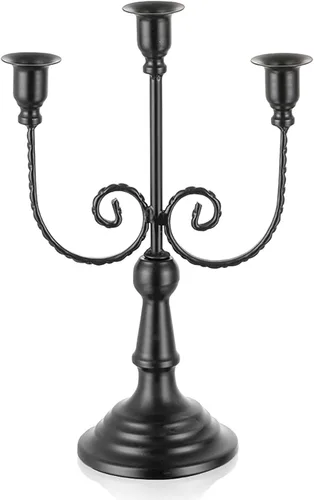 Vista 14 de Romadedi Candelabros Dorados Portavelas - 3 Brazos 11.8" Portavelas de Boda para Fiesta Temática Centro de Mesa Decoración de Comedor Cumpleaños