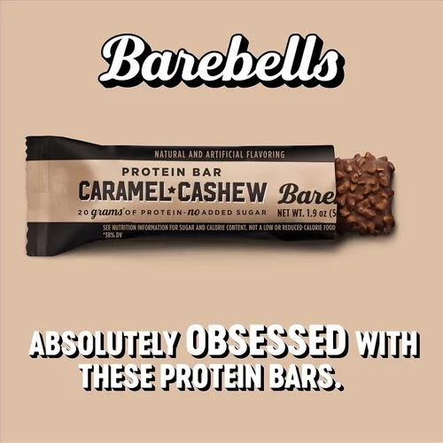 Vista 4 de Barebells - Paquete combinado de barra de proteínas sabor cookies & cream y caramelo de anacarado (caramel cashew), de 1.94 onzas (Paquete de 24)