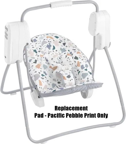 Vista 4 de Almohadilla de repuesto para columpio Fisher-Price Take-Along - HBD71 - Funda de asiento acolchada de repuesto - Estampado de guijarros del Pacífico