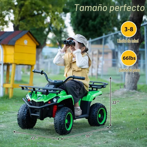 Vista 3 de TOBBI Coche eléctrico para niños de 24 V, 4 ruedas con cesta