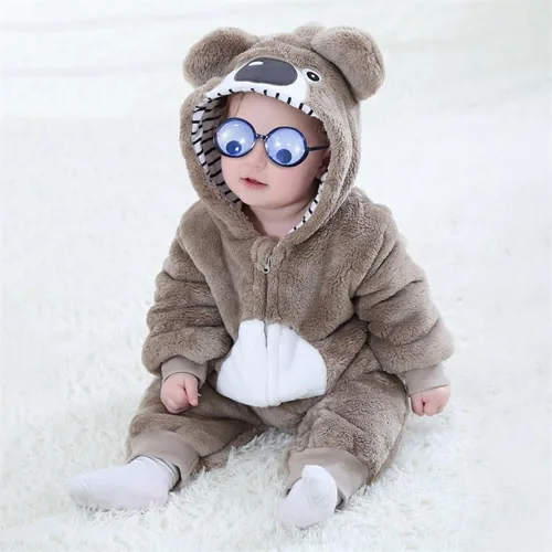 Vista 2 de Ursobutegl Disfraz de animal de Halloween para niños pequeños, lindo disfraz de vaca de cordero, conejo, ballena, mameluco para bebé, traje