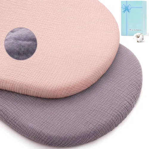 Vista 23 de Pro Goleem Sábanas de muselina para cuna, para niños y niñas, suaves, transpirables, de algodón neutro, para colchón estándar de cuna y colchón de 1