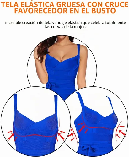 Vista 5 de meilun Vestido de fiesta ajustado con vendaje y detalle de cinturón de rayón para mujer Rosa (Antique Pink)