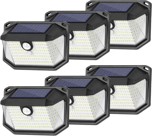 Vista 11 de Luces solares para exteriores, paquete de 2, súper brillantes, 178 LED, luz de pared con sensor de movimiento, ángulo amplio de 270° y 3 modos, luz