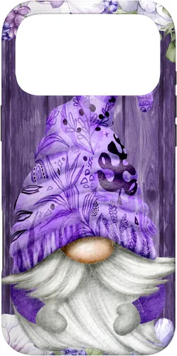 Vista 22 de Cute Purple Aesthetic Anemones Flower Pattern Lavender Gnome Case for iPhone 17