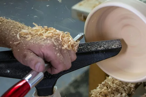 Vista 9 de Simple Woodturning Tools Juego de 5 herramientas de torneado de madera de carburo más mango intercambiable (mango azul zafiro), fabricado en Estados