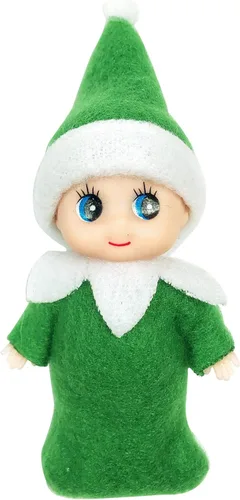 LovelfStory - Accesorios de elfo para bebé, pequeña muñeca elfa de Navidad niña y niño para regalo de Navidad (Verde)