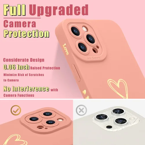Vista 48 de Teageo Funda compatible con iPhone 12 de 6.1 pulgadas para mujeres y niñas, bonito corazón de amor de lujo