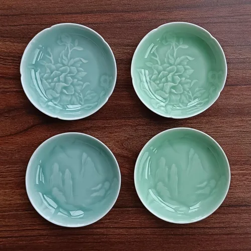 Vista 7 de Celadon - Plato pequeño de condimentos de 3.5 pulgadas, plato de vinagre Ciruela y azul cielo