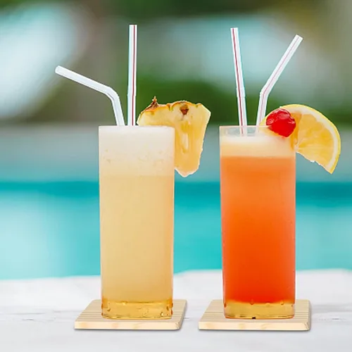 Vista 5 de Paquete de 26 posavasos de madera sin terminar, posavasos cuadrados de madera en blanco de 4 pulgadas con puntos de silicona antideslizantes