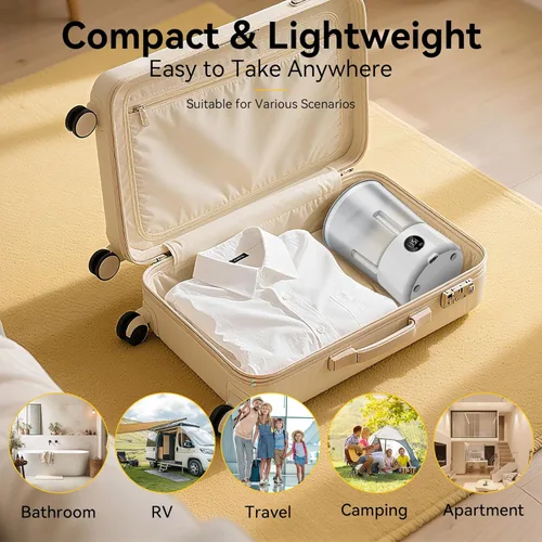 Vista 7 de Lavadora de ropa interior de 1.5 L, mini lavadora portátil recargable con 3 modos de limpieza para ropa personal, ropa interior, calcetines, ropa