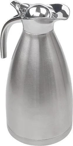 Vista 7 de FULITY - Jarra térmica de acero inoxidable con doble pared aislada al vacío y botón de presión, color plateado